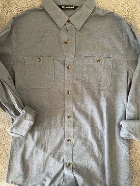 Travis Mathew Eclipse Blue Button-Down Shirt Large